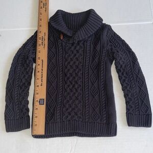 Aspen kids 5T Cable Knit Sweater - Dark Gray/brown